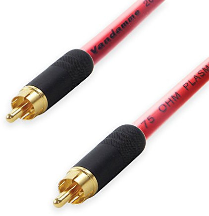 Premium Van Damme COAXIAL RCA to RCA Lead. 75ohm Coax Cable. CCTV Video SPDIF (30m, Red)
