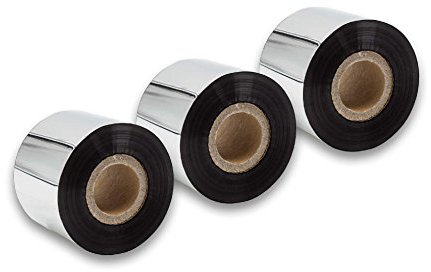 vhbw 3X Thermal Transfer Ribbon Compatible with Printronix T5208, T5306 Printer Label Printer - Thermal Ribbon, 50 mm x 300 m, Black