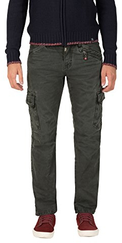Timezone Herren Regular Ben Cargo Hose, Grün (Tank Green 4046), 32W / 36L EU