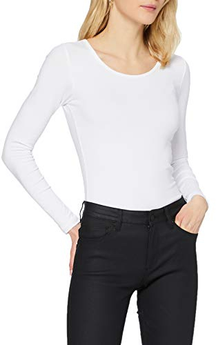 ONLY Damen Onllive Love Life L/S Oneck Top Noos JRS T Shirt, Weiß, L EU