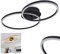 LED Deckenleuchte Korca, moderne Deckenlampe aus Metall in Schwarz, 25 Watt, 3350 Lumen, 3000 Kelvin, Leuchte mit 2 Ringen