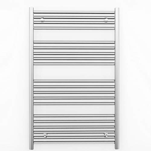 700mm Wide Chrome Heated Towel Rail Radiator Curved and Flat For Bathroom Designer UK (700mm x 1000mm (h) Flat)