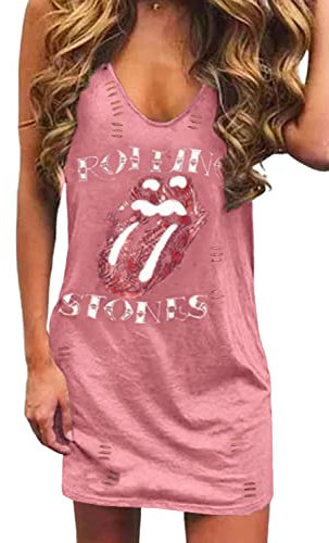 Maavoki Femme Mini Robes T-Shirt à Manches Courtes pour, Robe Chemise Oversize à Col Rond, Débardeurs Robe Décontractée, Rose, S