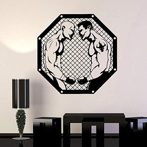 Krieger Wandtattoo Kampfkunst Sport Kampf Vinyl Fenster Aufkleber Kampfhalle Menschen Höhle Schlafzimmer Innendekoration Fitnessstudio Kunst Wandbild 57X57 Cm