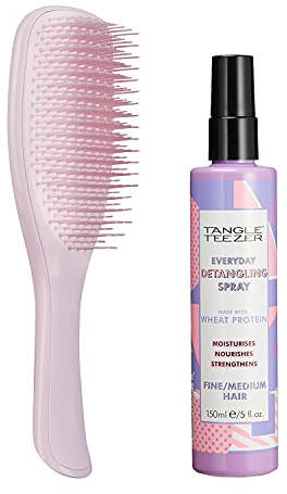 Tangle Teezer The Wet Detangler, Millennial Pink with Everyday Detangling Spray