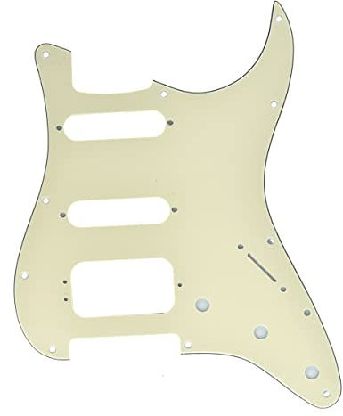 Dopro Northwest Guitars Pickguard für Stratocaster, 11 Löcher, HSS, 3-lagig, für American Fender Stratocaster, cremefarben
