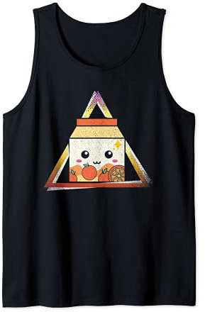Japanischer Anime Otaku Kawaii Orangen Milchshake Karton Tank Top