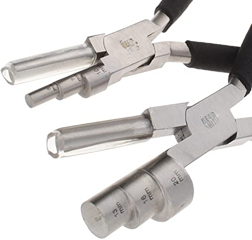 The Beadsmith Wrapper Pliers Combo – Wire Working Pliers – Big 7” (178mm) and Little 6” (152mm) – Use to Create Loops and Jump Rings and Protect Wire While Jewelry Making – 2 Piece Set