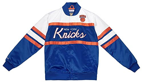 Mitchell & Ness NBA Special Script Heavyweight Satin Jacket - New York Knicks - L