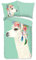 Soma Renforcé Pastell Kinder-Bettwäsche-Set 2 teilig Bettbezug 2tlg 135x200cm Kopfkissenbezug 80x80cm (Alpaka Lama grün)