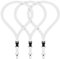 3x Premium Lanyard Umhängeband Schlüsselband Set mit Karabinerhaken und Steckverschluss für Ausweishalter Handys Kamera USB-Geräte Schlüsselanhänger Namensschilder ID Kartenhalter (weiß)