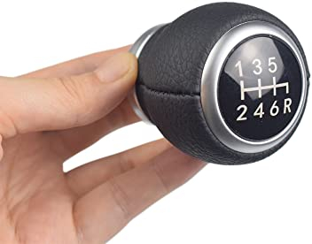 Kakulkomen Auto 6-Gang-Schaltgetriebe-Schaltknauf passend für Subaru Impreza WRX STI 2009–2018, Auto-Styling-Zubehör (6 R-Down Black)