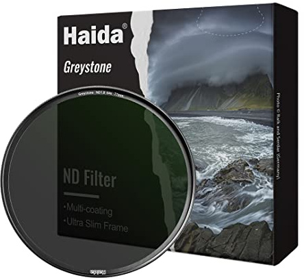 Haida 82 mm ND64 Filter, 6 Blenden, Graufilter, mehrfach beschichtet, Objektivfilter mit goldenem Außenring