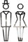PIctogramme WC Hommes - Femmes relief en plexi. Lot de 2 Plaques de porte Toilettes Origami avec double face au dos. Plexi blanc, noir, miroir or ou argent - Plexi miroir argent -