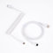 Sikai Câble USB C pour clavier de jeu, câble spiralé, clavier, spirale rétractable en deux parties, câble ondulé amovible plaqué or, câble tressé pour clavier (blanc)