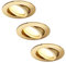 HCFEI LED Einbaustrahler dimmbar Gold farbig Rund Schwenkbar 5W flach 230V Einbau-Spot Strahler Einbauspot 68mm Bohrloch, 120°Abstrahlwinkel, Neutralweiß 4000K (3er Pack)