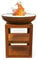 HEAT Outdoor Living Bakka - Cesto da fuoco per il giardino - Botte e pozzo per il fuoco - Ciotola per il fuoco in robusto acciaio - Con plancha per la cottura - 80x80x96 cm