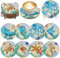 Muzagroo Art Kits de posavasos de pintura de diamantes con soporte, kits de arte de diamantes oceánicos para principiantes, manualidades que reducen el estrés para adultos, pintura de Diamond Coaster