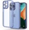 Honeyview Colored Clear Case for iPhone 14 Pro with Matte Border, Built-in Camera Lens Protector, Non-Yellowing, Shockproof, Armour Phone Cover for Apple iPhone 14 Pro 5G - Blue