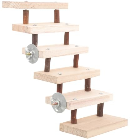 Wooden Hamster Climbing Ladder - Small Animal Cage Accessory for Guinea Pigs, Chinchillas, Rats & Hamsters - Safe Chew Toy with Easy Installation - 16.5 * 14.2 * 11cm