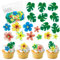 83 Stück Esspapier Tortendeko,enthält 35 Stück Essbare Blumen und 48 Stück Essbare Blätter als für Cupcake Topper,Tortendeko Essbar,Dschungel Geburtstag Dekoration für Hawaii