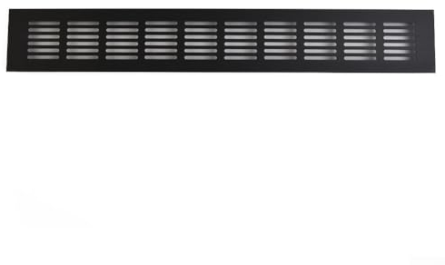 Hasaller Cubierta de ventilación de 60 mm, rejilla de ventilación de aluminio, rejilla de muebles negros para puerta radiador de armario (60 x 400 mm), 38M4CWGI01IB7UA55K664B