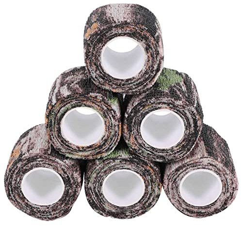 LIGUSTRUM 6 Rolle Camouflage Band Frisch Halte Folie Wrap Camo Stretch Verband Selbst Klebendes Tape für Camping Jagd Fahrrad Teleskop