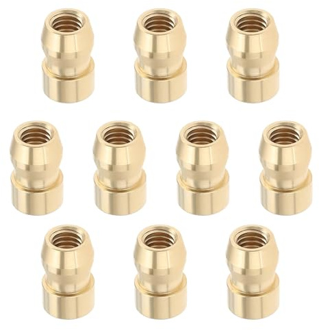 SING F LTD 10pcs M4 Spark Plug Terminal Nut Brass Spark Plug Bullet Head Terminal Ignition Spark Plug Nipple Nut M4 Spark Plug Brass Connector Car Accessories