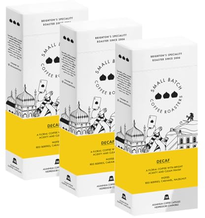 SMALL BATCH COFFEE ROASTERS Decaf Colombia Single-Origin Coffee Pods Freshly Roasted Smooth & Fruity (3 Boxes x 14 pods = 42 PODS)
