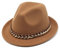Jiaxu-Hüte Wollgewebter Hut England Retro Little Top Hat Acrylkette Cowboy Jazz Hut(Khaki)