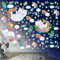 Leuchtsticker Kleiner Katze Wandtattoo Kinderzimmer Einhorn Regenbogen Leuchtsterne Selbstklebend Wandaufkleber Leuchtaufkleber Wandsticker Babyzimmer Schlafzimmer Wanddeko Geschenk für Mädchen, Grün