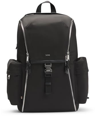 BOSS Herren Highway N Rucksack mit mehreren Fächern, Reißverschluss und charakteristischen Details Schwarz001 Stck