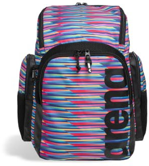 Arena Spiky III Rucksack 35 Uni Reise Sport Gym Rucksack für Damen und Herren Trainingsausrüstung Tasche für Schwimmer, 35 Liter, Rennstreifen