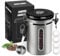 1800ML Coffee Canister with Window, Airtight Stainless Steel Kitchen Food Storage Container, Date Tracker and Scoop for Grounds Coffee Bar Accessories, Beans, Tea, Flour, Cereal, Sugar, 22OZ, Silver