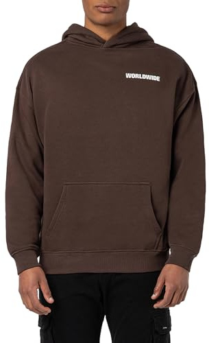 Sublevel Herren Sweathoodie - Worldwide Print, lässig und bequem brown XXL