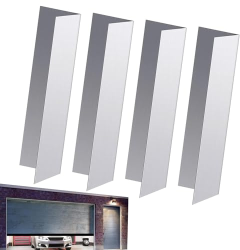Tierschutz für Garagentor, 4 x Aluminium, 15 x 4 cm, Tierschutz, Türschutz, für Innen- und Außenbereich, Fensterbeschläge mit Klebeband für das vordere Tor