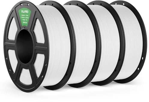 DEEPLEE PLA PRO Filament 1.75mm Weiß 4KG | Stärkere Zähigkeit 3D Drucker Filament, Maßgenauigkeit ±0.02 mm, Sauber gewickelt, Einfach zu Drucken