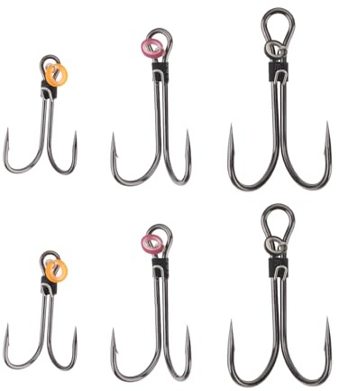 LT Easiyl 6Pcs Doppel Angelhaken Angeln Köder Halter Haken für Meerwasser Süßwasser Angeln