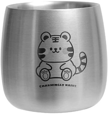 IEEDFJKK Verres à Eau pour Enfants de Maternelle faciles à Nettoyer et empilables Verres à Eau pour Enfants de Maternelle en Acier Inoxydable, tapez+3