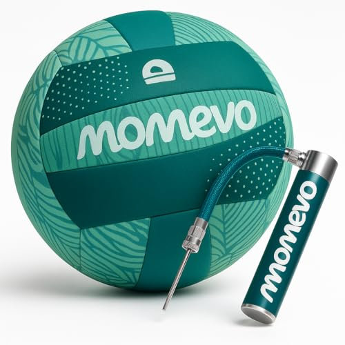 Momevo Beachbuddy Neopren Wasserball - Weicher Kinderball Größe 2 (Ø15cm) - Kleiner Kinderfußball ab 1 Jahr für draußen (Jungle, Set mit Ballpumpe)