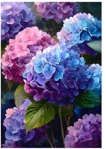 Ulord 300 Teile Puzzle für Erwachsene Hortensienblumen Puzzles 38x26 cm | Bunt Puzzle für Erwachsene und Kinder Heimdekoration Geburtstagsparty Geschenk Spielzeug