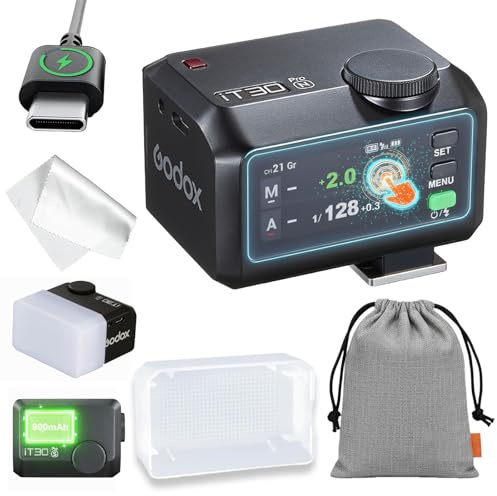 GODOX IT30PRO N Kamera Blitz mit Weißem Diffusor, TTL HSS 1/8000s Flash IT30 PRO N Mini Blitzgeräte, Kompatibel mit Nikon ZF Z6III Z8 Z5 Z50II Z50 Zfc Z6II Z30 Z6 Z50II Z7II Z8 Z9 D3500 D850 D810