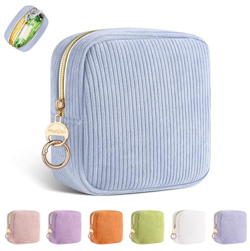 Tampon Aufbewahrung Binden Hygienebeutel für Damenbinden Aufbewahrungstasche Perioden Tasche mit Reißverschluss Organizer Stilleinlagen Damen Tampons BindenDamen Geschenke für Mädchen(Blau)