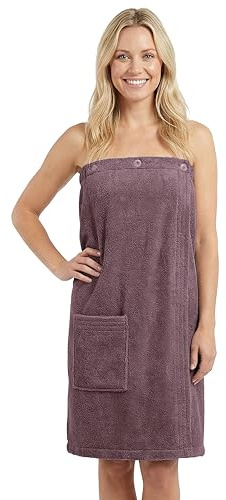 LAYNENBURG Premium Saunakilt Damen mit Knopfverschluss - 100% Baumwolle – Öko-Tex 100 - Frauen Saunatuch - Frottee Sauna-Handtuch, Kilt mit Gummizug für Wellness, Spa & Sauna(S-L rosetaupe)