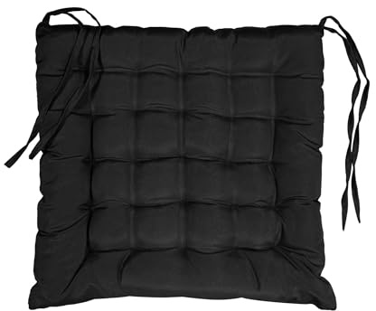 douceur d'Intérieur - 1600838, Sitzkissen, 40 X 40 cm, Essentiel, Polyester Unifarben, Schwarz