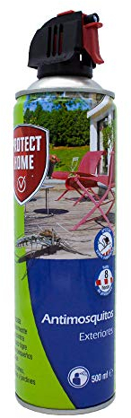PROTECT HOME 79684169 - Antimosquitos Exteriores para Mosquitos Tigre y Moscas, Insecticida Persistente para Balcones, Terrazas y Jardines, 500 ml, Verde Agua