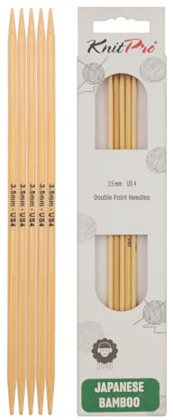KnitPro K22107 Strumpfstricknadeln, Bamboo, Natur, 15 x 0.35 x 0.35 cm, 5