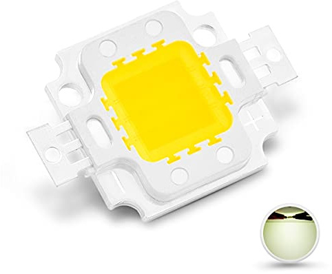 Chanzon Chip LED de alta potencia 10W Blanco natural (4000K-4500K/900mA/DC 9V-11V/10 Watt) Intensidad súper brillante SMD COB Emisor de luz Componentes Diodo 10 W Bombilla Cuentas Iluminación de DIY