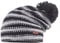 maximo Mädchen Grobstrickmütze Ringel, Pompon Mütze, Mehrfarbig (Schwarz/metallmeliert 4605), 51/53