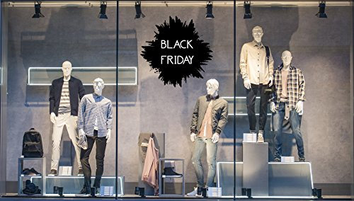 Oedim Vinilo Black Friday Escaparates Blanco y Negro| 100 cm de Largo x 100 cm de Alto | Vinilo Adhesivo | Decora tu escaparate | Pegatinas Adhesivas Escaparate | Vinilos para Negocios
